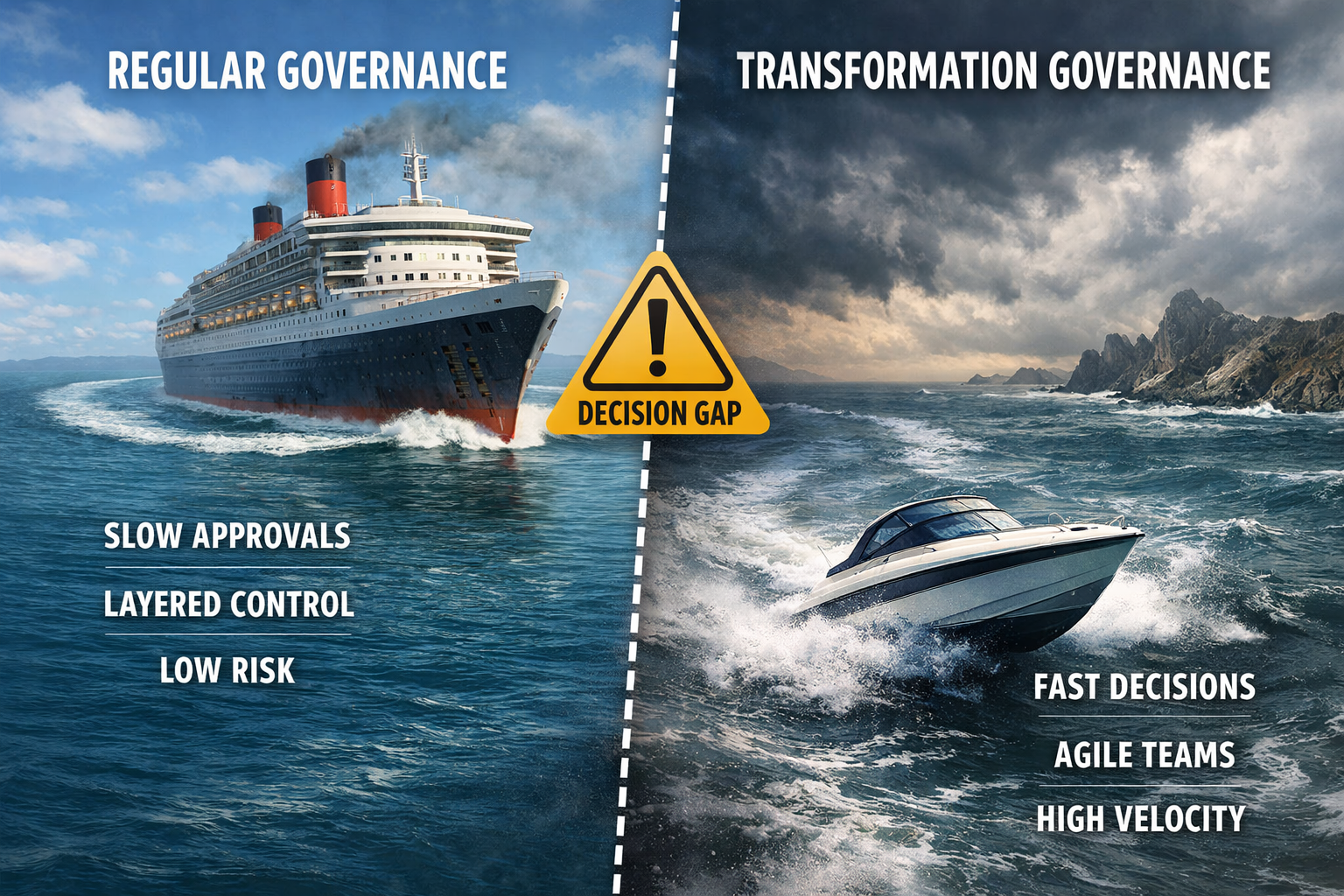 The Ocean Liner Problem in Transformation Governance